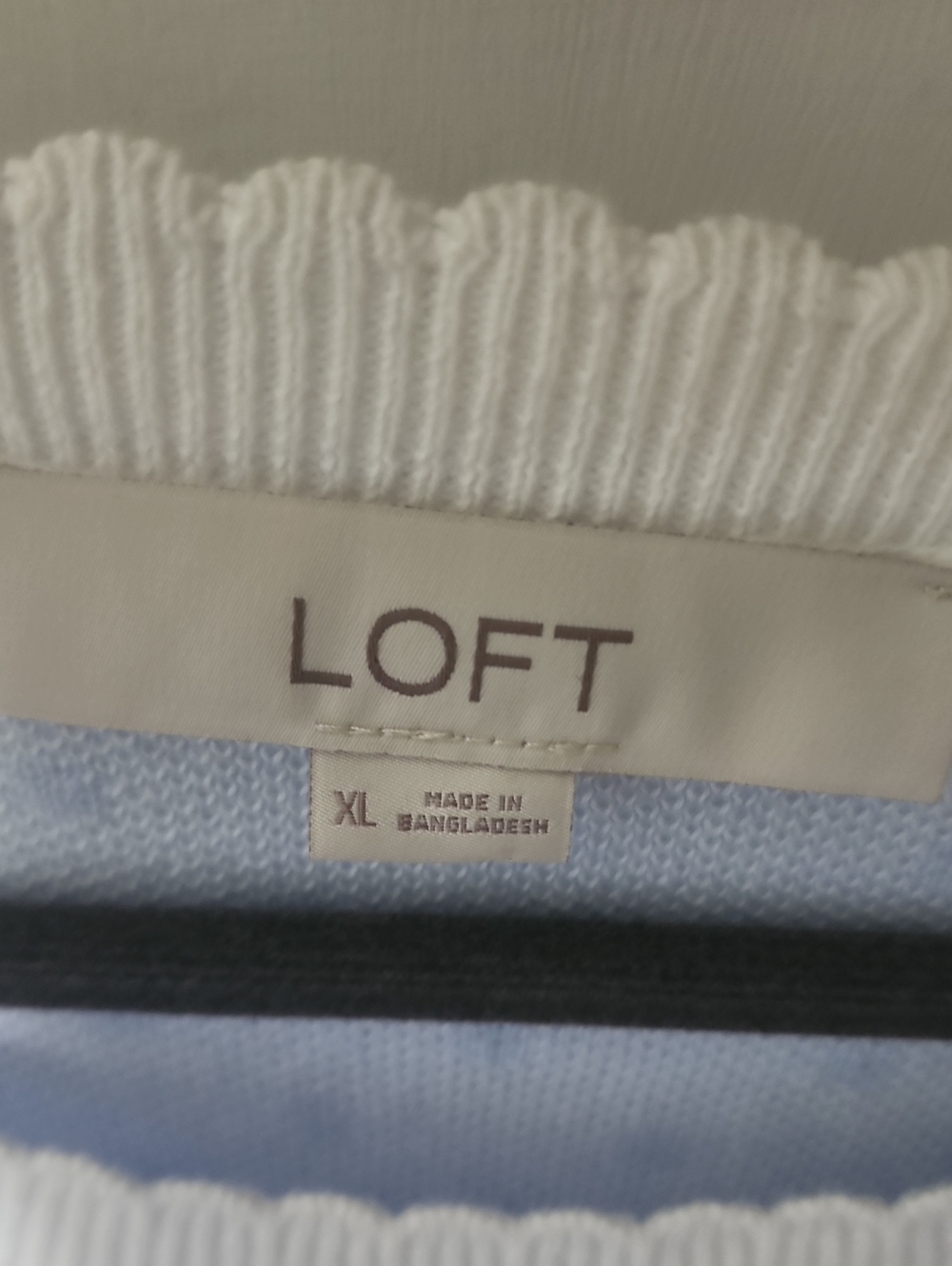 LOFT Light Blue Polka Dot Puff Sleeve Sweater - Picture 2 of 5